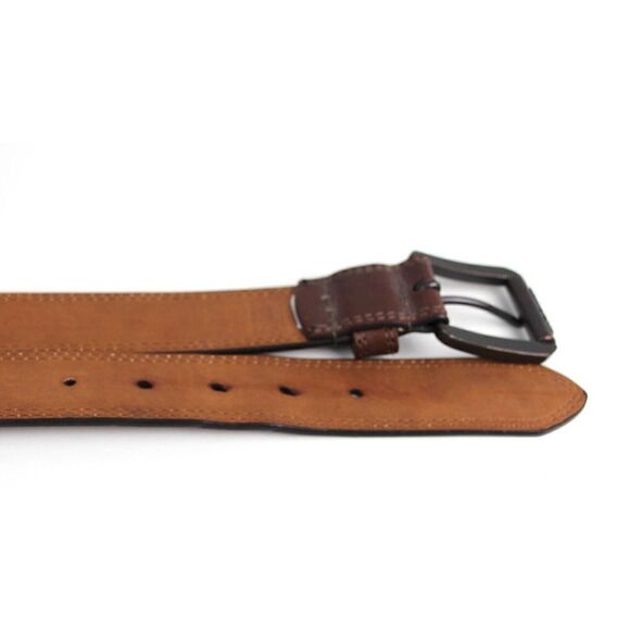 Columbia BROWN GENUINE LEATHER 1 3/8"Wd STITCH CASUAL DRESS MEN'S BELT 36 (G83 - Picture 15 of 15